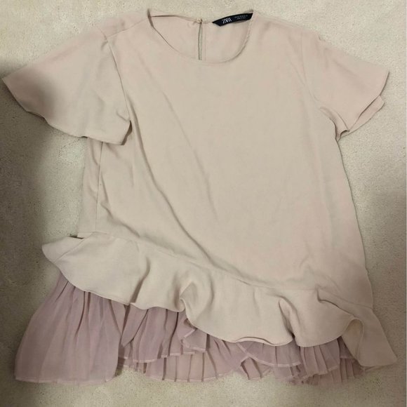Zara Size M Cream Flouncy Top - Picture 1 of 1
